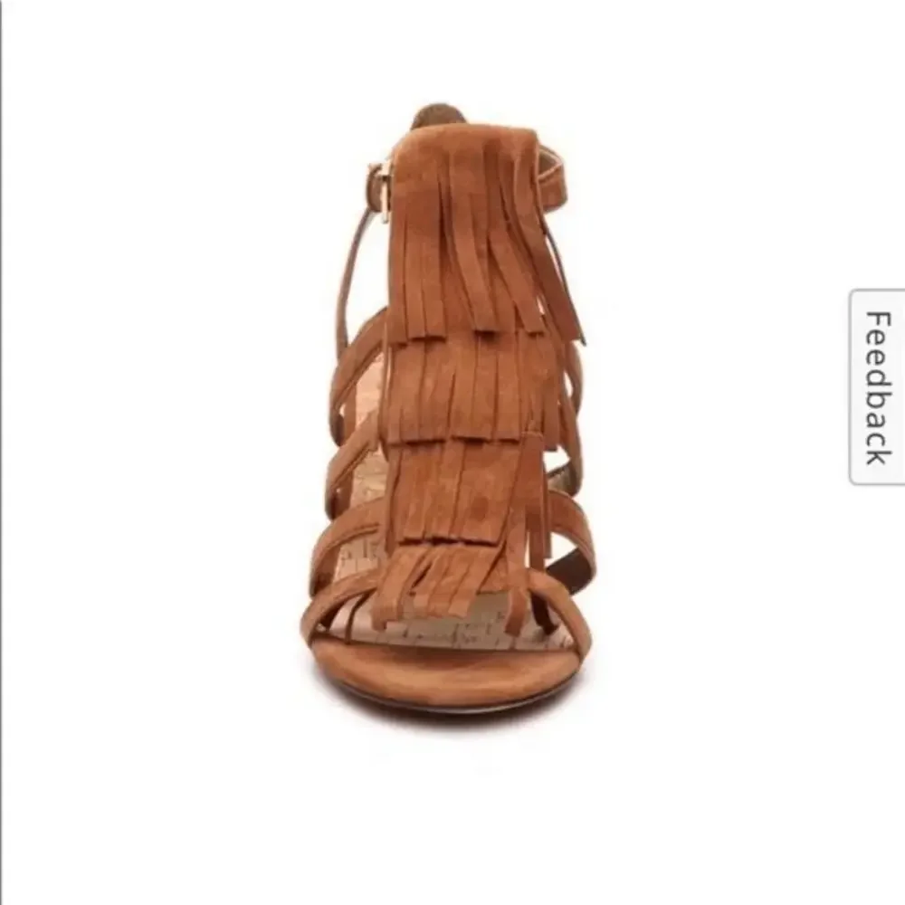 Sam Edelman Sandra Suede Fringe Wedge Sandals - Picture 3 of 10